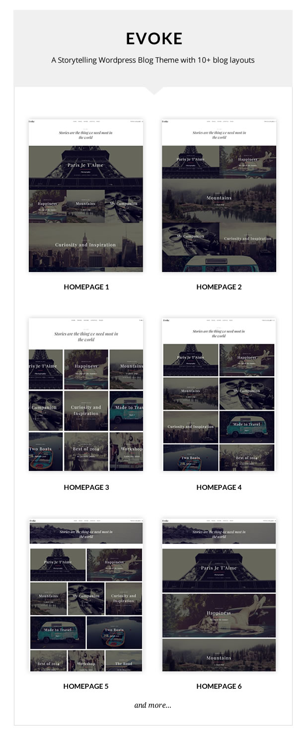 Evoke - Photo Stories WordPress Blog Theme - 1