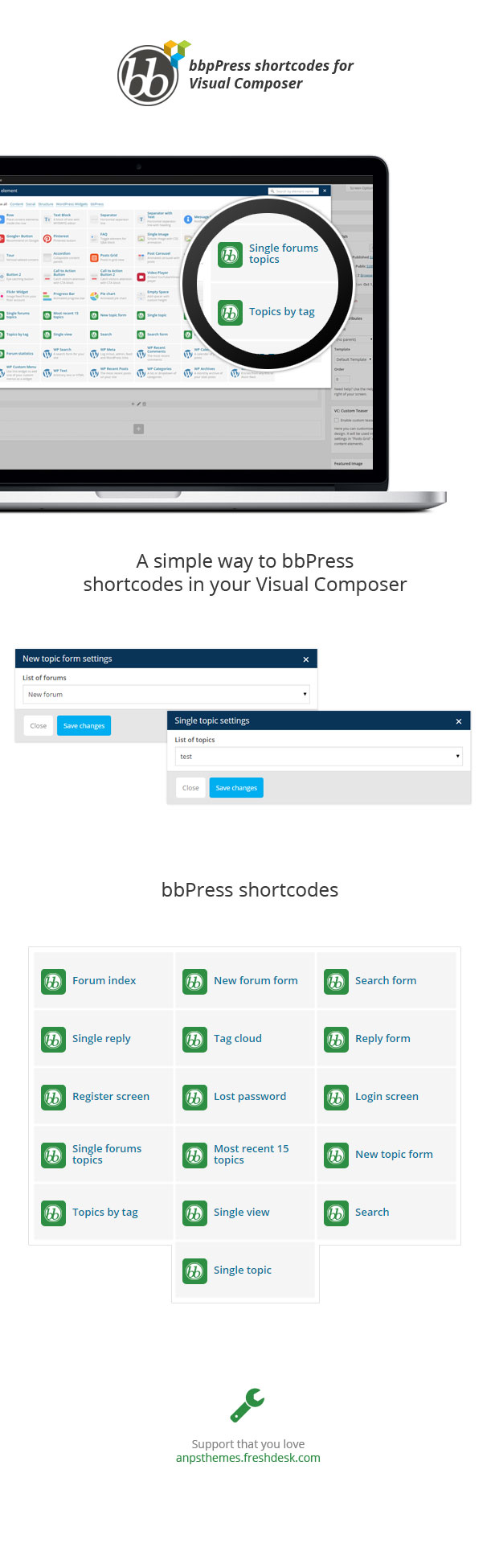 bbPress shortcodes for Visual Composer - 2