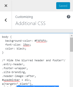 Wordpress Additional CSS