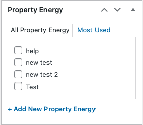 Selectable checkboxes for energy property