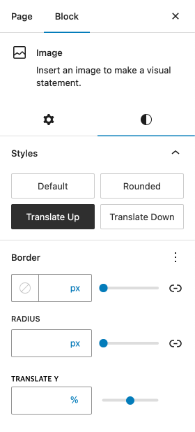 Translate Y Block Style